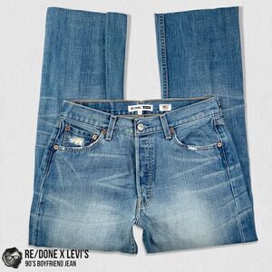 RE/DONE x LEVI’S 90’S BOYFRIEND BLUE JEAN INDIGO RECONSTRUCTED VINTAGE SIZE 25